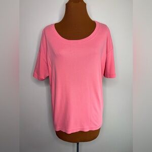 Chico's Design Coral Pink Short Sleeve Cotton Tee Size Large